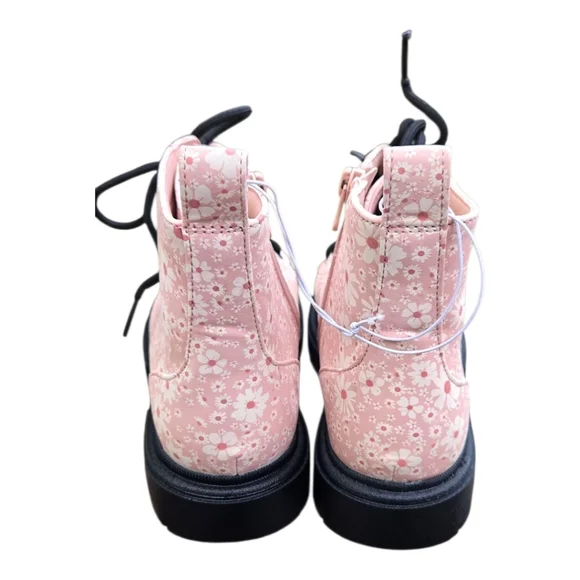 Art Class Girls’ Combat Boots – Pink Floral – Size 4 (New Without Tags) - Picture 4 of 6